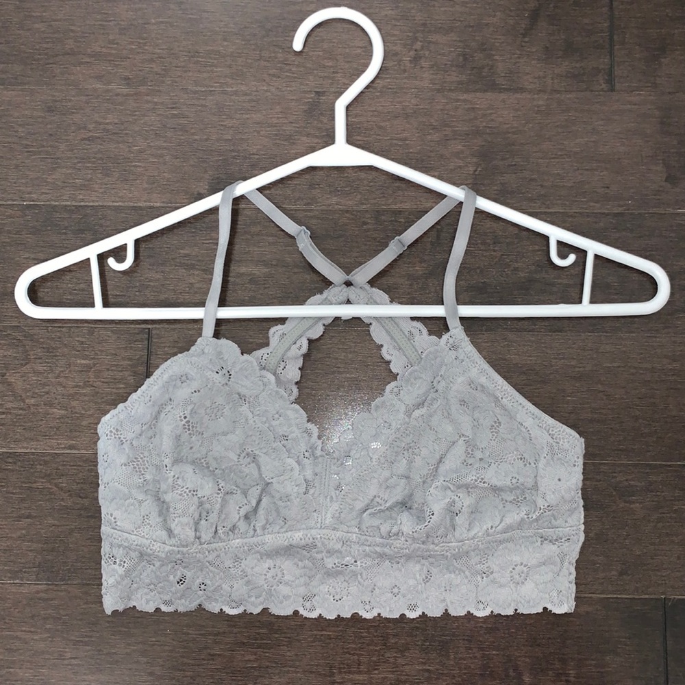 BNWT Aerie lace grey racer back bralette